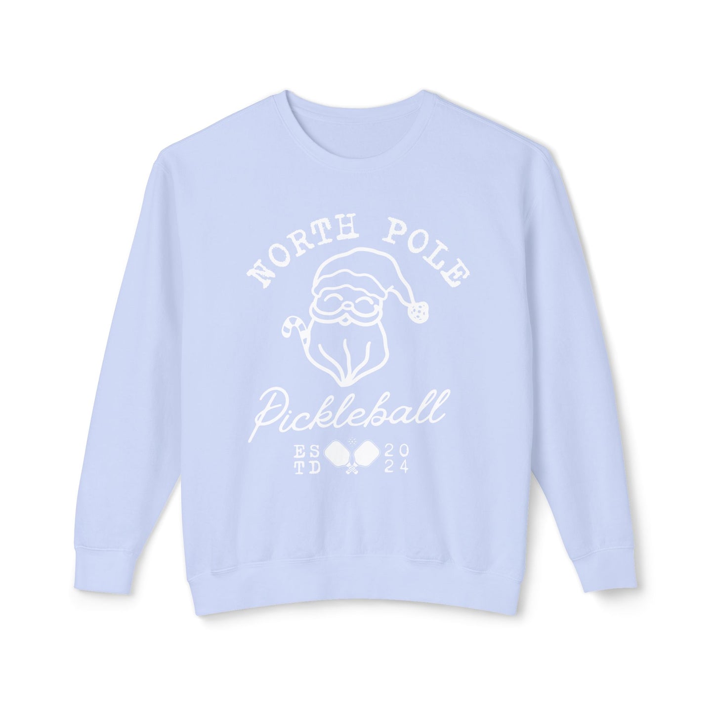 North Pole Pickleball Lightweight Garment Dyed Crew - can personalize sleeves