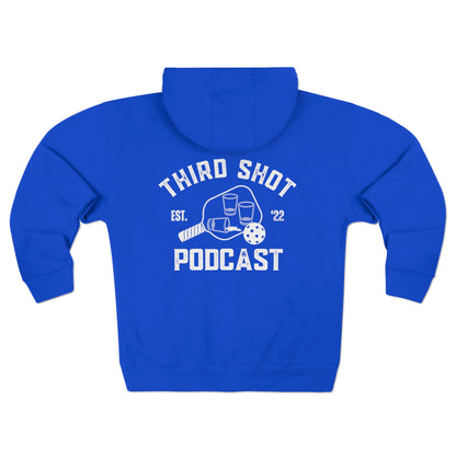 Third Shot Podcast Unisex Zip Down -Premium Full Zip Hoodie