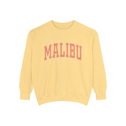 Malibu Crew Sweatshirt - Distressed Orange Logo - Comfort Colors