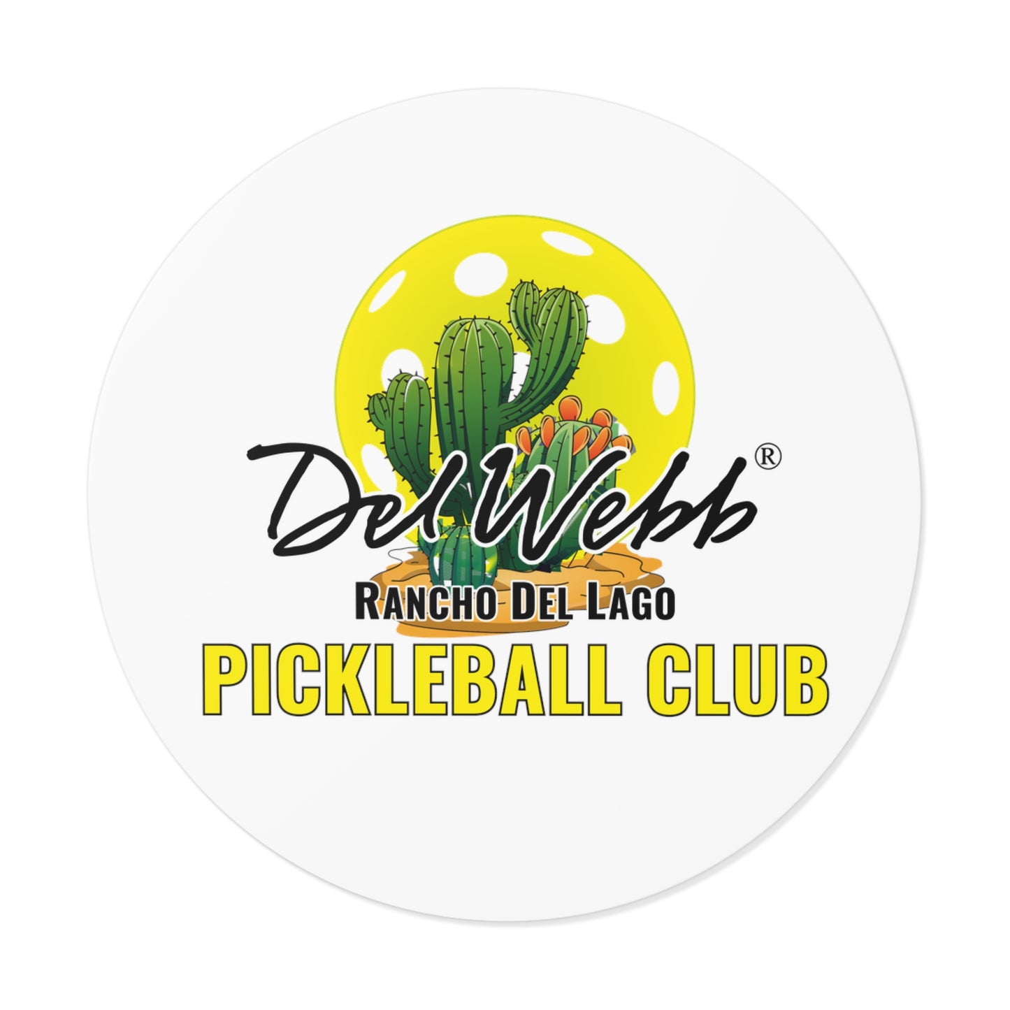 Del Web Pickleball - Round Vinyl Stickers