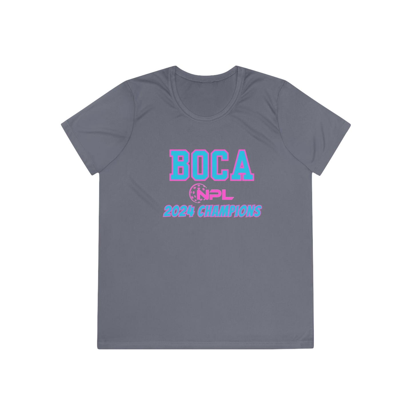 BOCA NPL ‘24 Champions - SPF 40 Ladies Performance T- player’s names on back