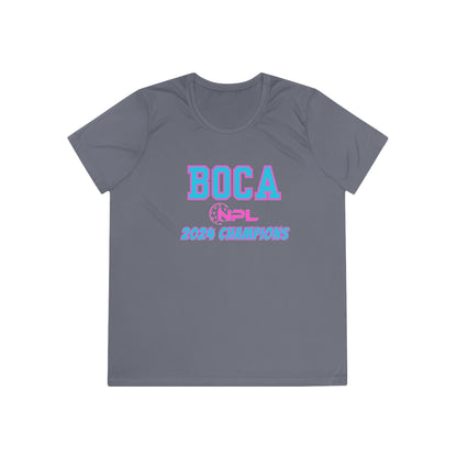 BOCA NPL ‘24 Champions - SPF 40 Ladies Performance T- player’s names on back