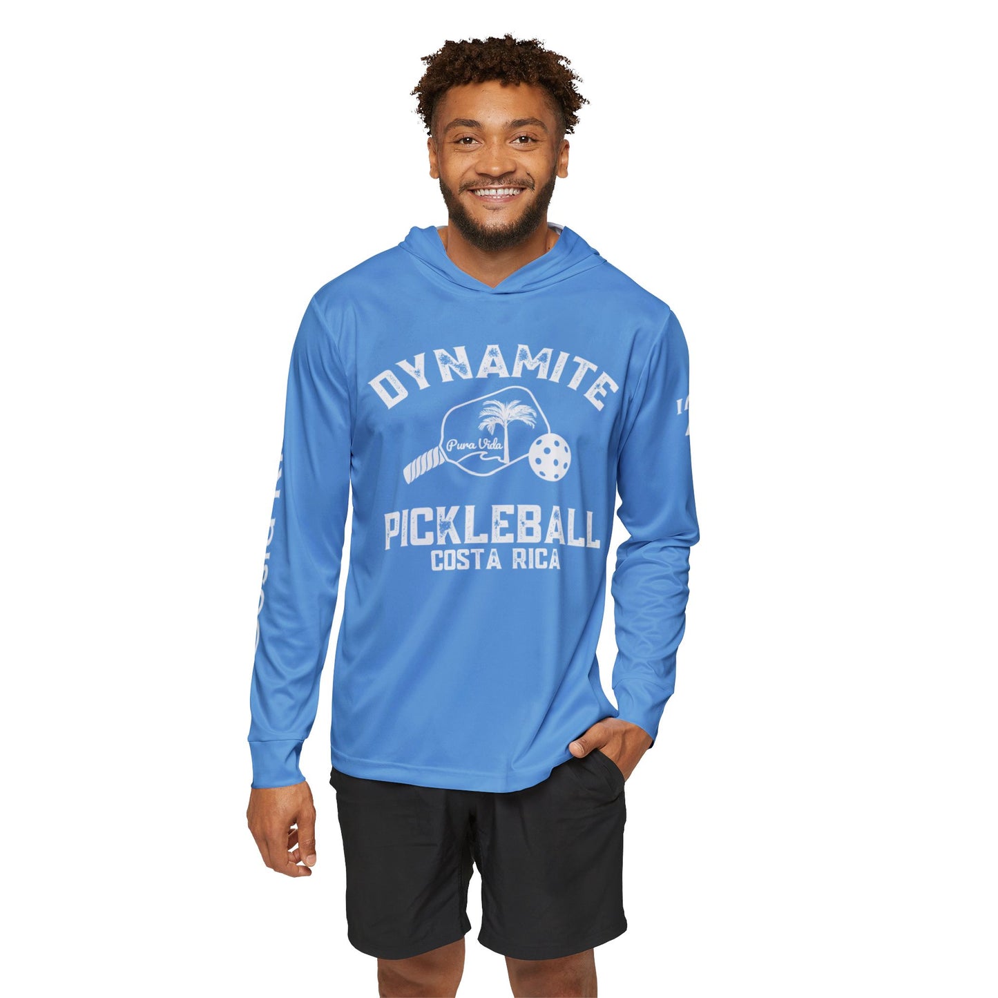 Pura Vida Dynamite Pickleball Moisture Wicking SPF 50 Unisex Sports Hoodie - customize sleeves and back