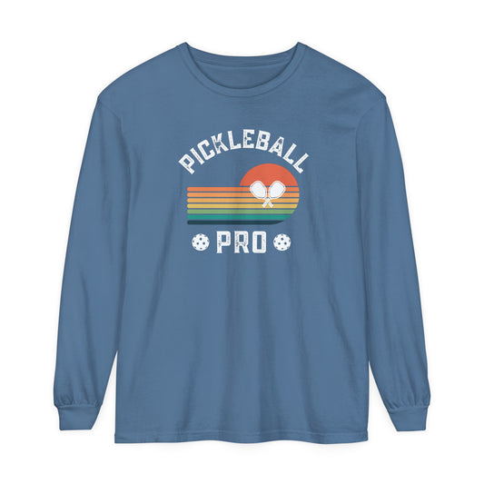 Pickleball Pro - Ruby - Unisex Garment-dyed Long Sleeve T-Shirt