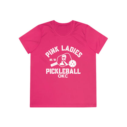 NEW Version 4-Pink Ladies Pickleball - Moisture Wicking SPF 40 Ladies Tee - add name back