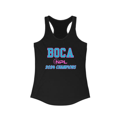 BOCA NPL ‘24 Champions - Women's Ideal Racerback Tank, Player’s names on back