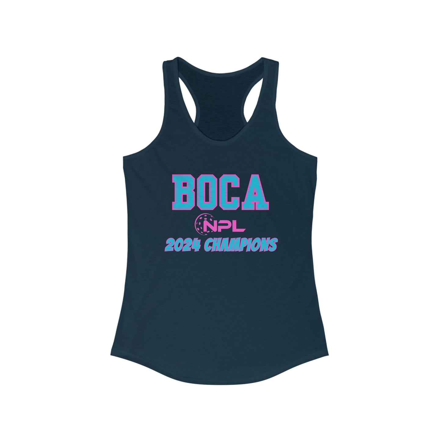 BOCA NPL ‘24 Champions - Women's Ideal Racerback Tank, Player’s names on back