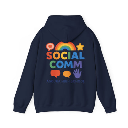 SOCIAL COMM Unisex Hoodies 50/50 blend Gilden 2 sided print