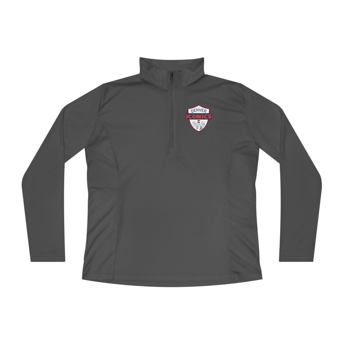 Denver Iconics Ladies Quarter-Zip Pullover - can add name to back or left chest above logo