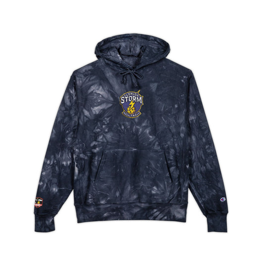 Florida Storm Embroidered Logo - Tie Dye Unisex Champion Crew - Embroidered Cuff