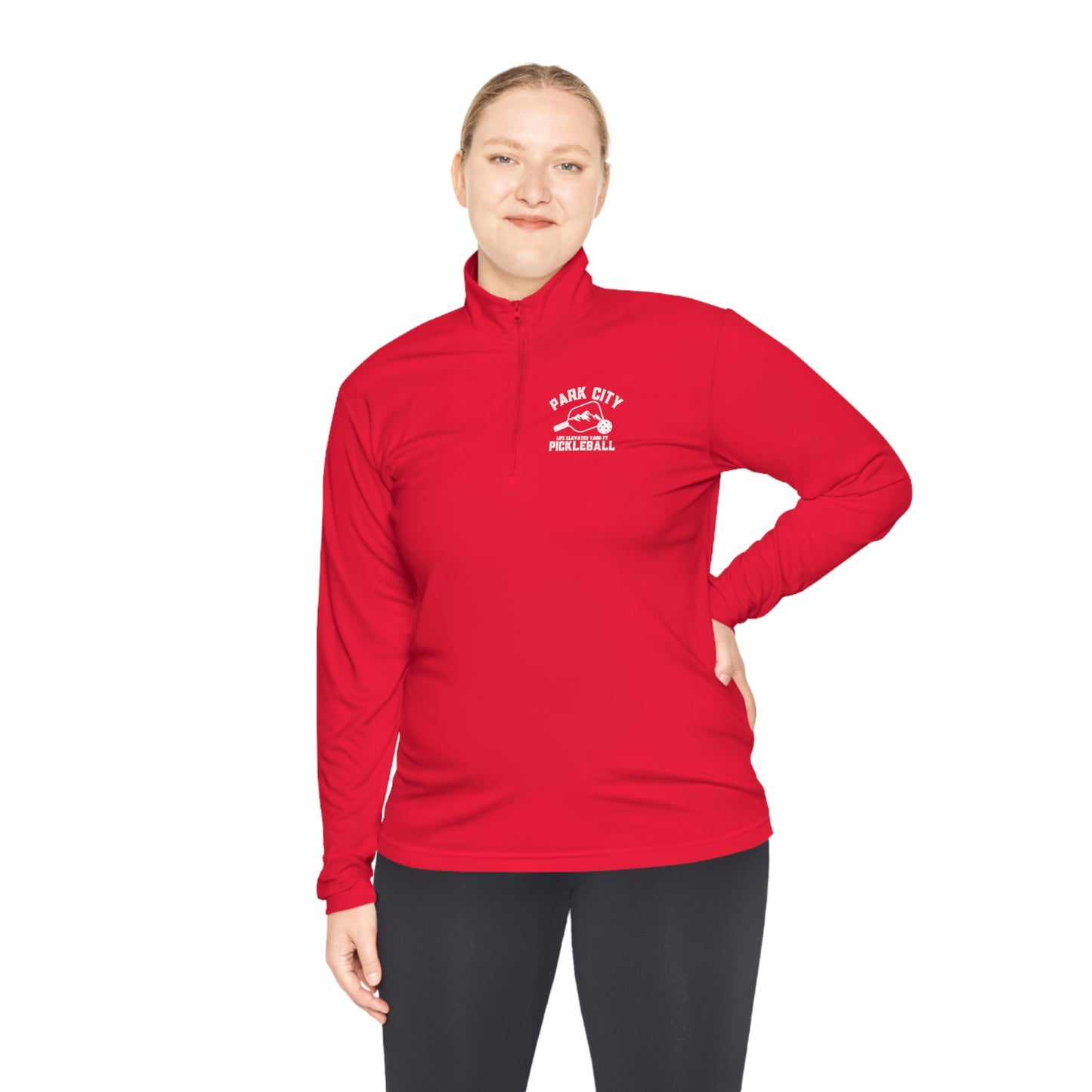 Park City Utah Picklball - Unisex Moisture Wicking, SPF 40, Quarter Zip