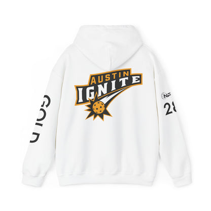 Gold Austin Ignite NPL Team (All caps last name sleeve) Large logo back