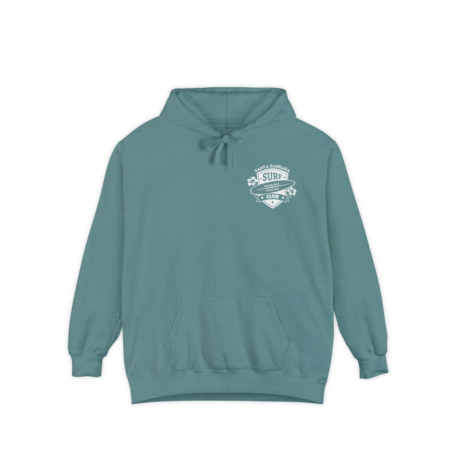 SURF CLUB UNISEX Garment Dyed HOODIE - Santa Barbara Butterfly Beach or customize your own beach