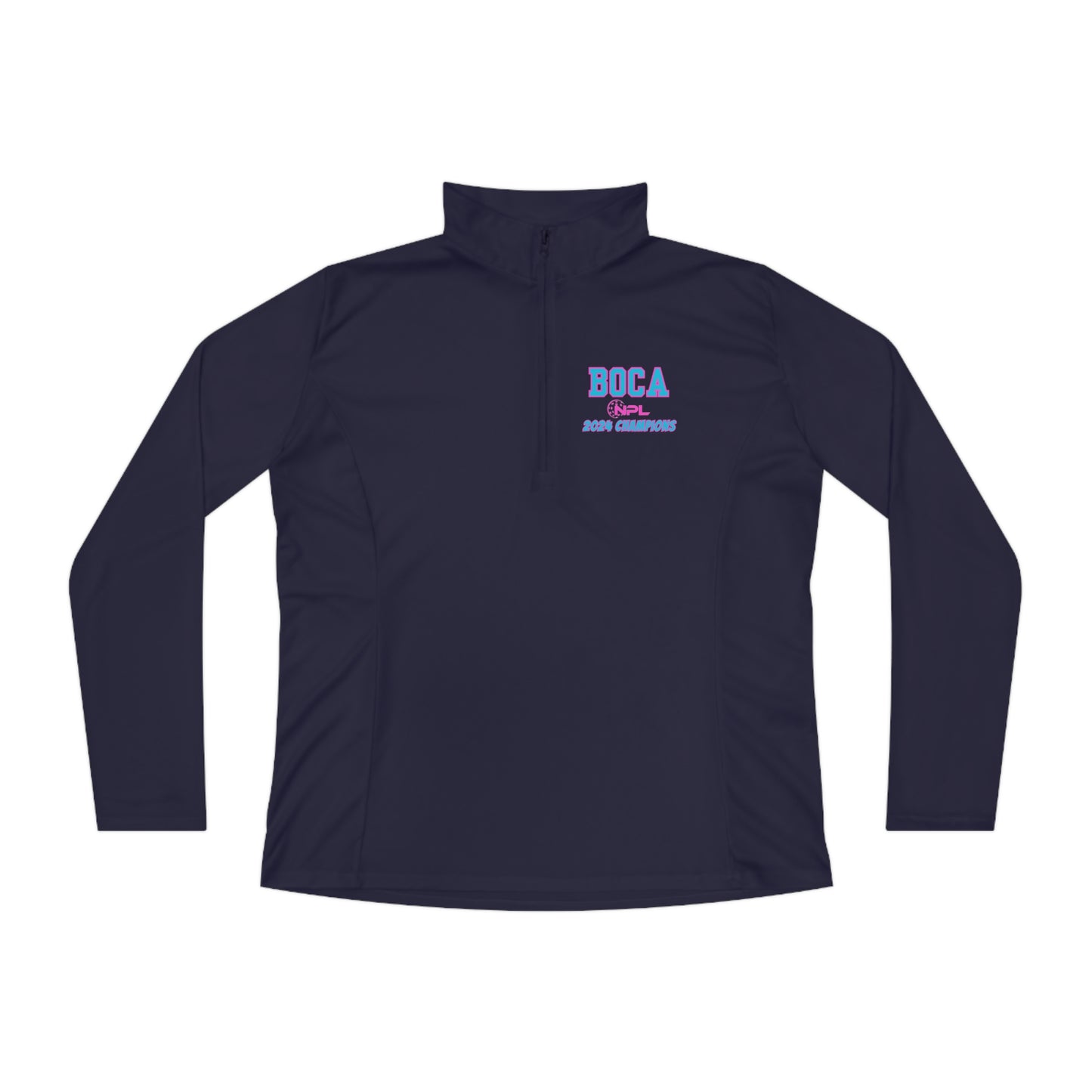 BOCA NPL ‘24 Champions - SPF 40/Ladies Quarter-Zip - Player’s names on back