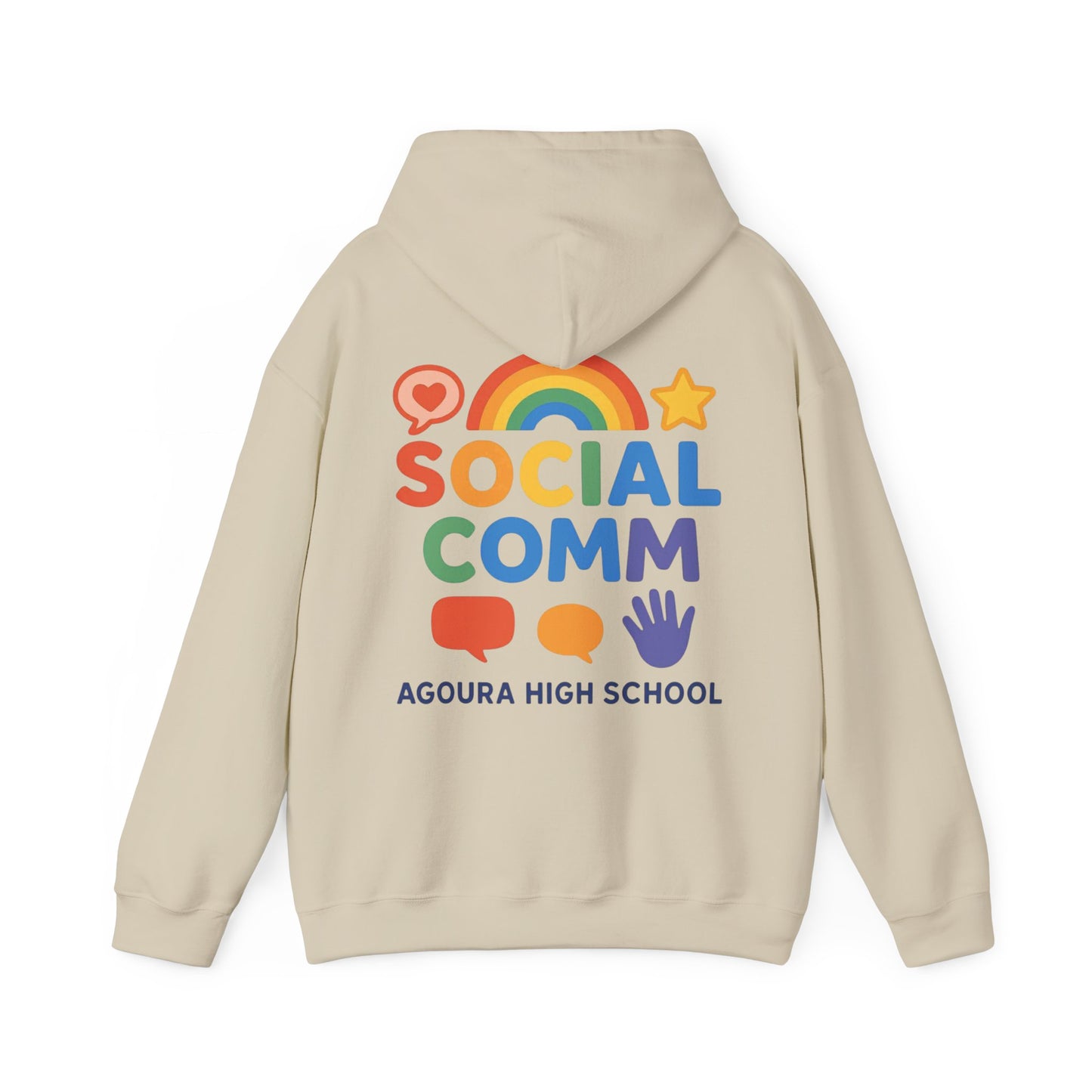 SOCIAL COMM Unisex Hoodies 50/50 blend Gilden 2 sided print