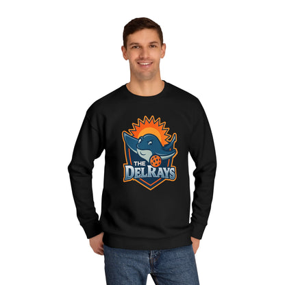 The Del Rays/US Legends Pickleball league on small back - High End Unisex Crew 60/40