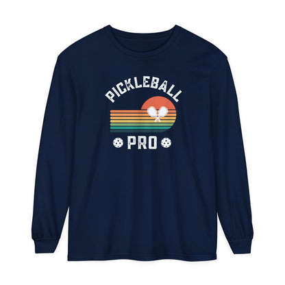 Pickleball Pro - Ruby - Unisex Garment-dyed Long Sleeve T-Shirt