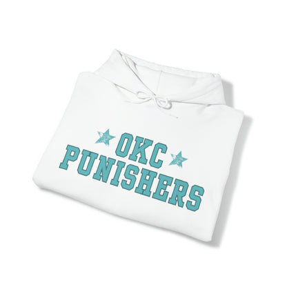 OKC Punishers Hoodie w/ Stars Turquoise Letters - add name sleeve or back