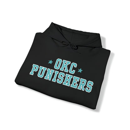 OKC Punishers Hoodie w/ Stars Turquoise Letters - add name sleeve or back