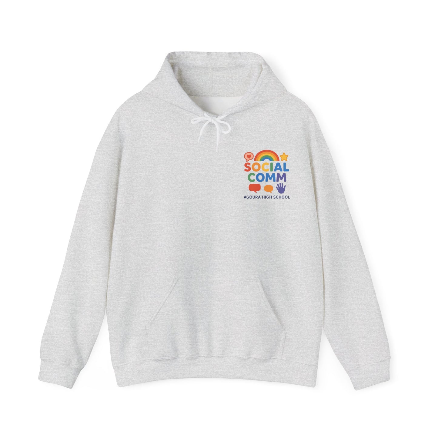 SOCIAL COMM Unisex Hoodies 50/50 blend Gilden 2 sided print