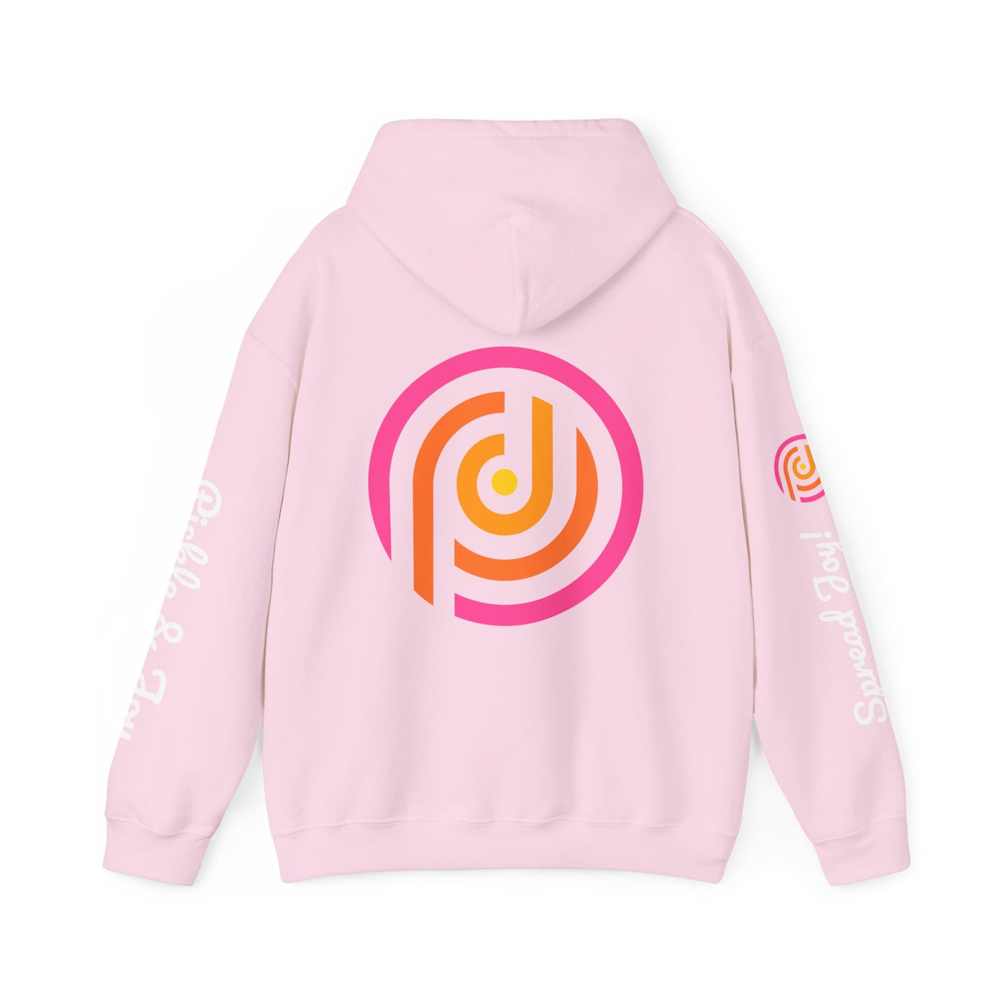 Pink Retro  Hoodie - customize sleeves.  Can add your own logo, and name 3 sides words