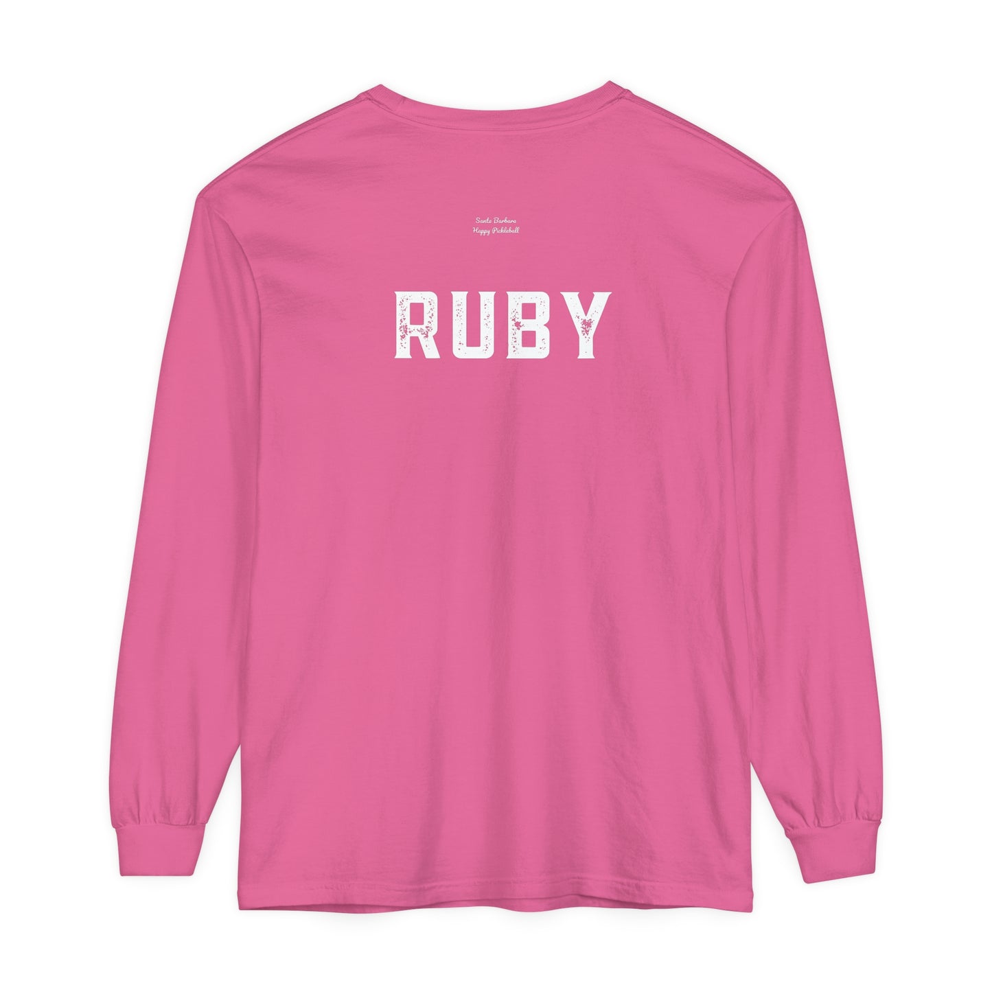 Pickleball Pro - Ruby - Unisex Garment-dyed Long Sleeve T-Shirt