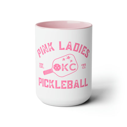 Pink Ladies Pickle Ball - Custom Mug Two-Tone Coffee Mugs, 15oz