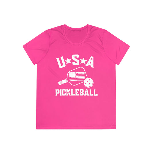 USA Pickleball - Ladies Fit SPFb 40 Moisture-wicking Competitor Tee
