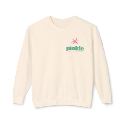 PICKLE Palm Tree (Pink Green)- Santa Barbara (or your city) Lightweight Crew - Garment Dyed