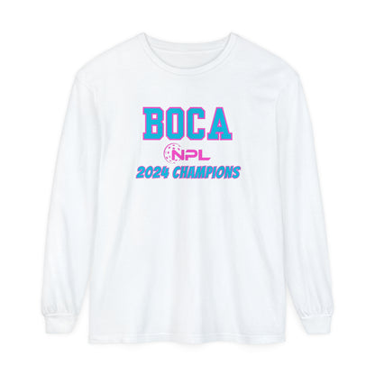 BOCA NPL ‘24 Champions - Unisex Garment-dyed Long Sleeve T- Players names back