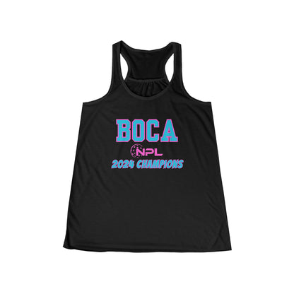 BOCA NPL ‘24 Championship - Bella Canvas Women's Flowy Racerback Tank - player’s names back