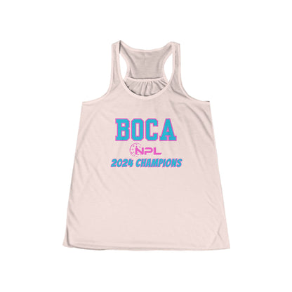 BOCA NPL ‘24 Championship - Bella Canvas Women's Flowy Racerback Tank - player’s names back