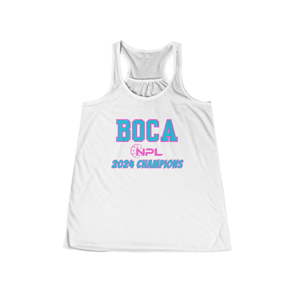 BOCA NPL ‘24 Championship - Bella Canvas Women's Flowy Racerback Tank - player’s names back