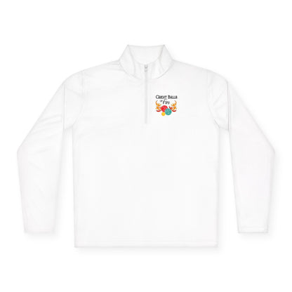 Great Balls of Fire - Men’s fit Unisex Quarter-Zip Pullover- can personalize back