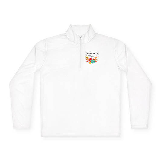 Great Balls of Fire - Men’s fit Unisex Quarter-Zip Pullover- can personalize back