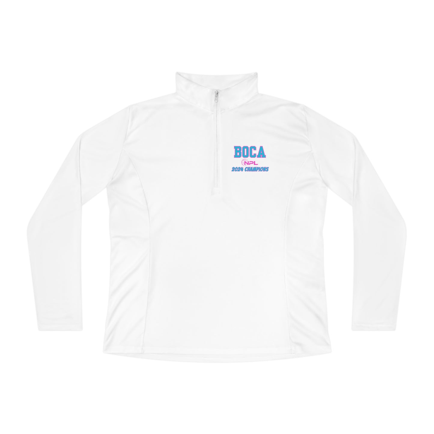 BOCA NPL ‘24 Champions - SPF 40/Ladies Quarter-Zip - Player’s names on back