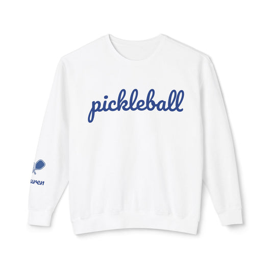 Pickleball Script - Garment dyed -Unisex Lightweight Crew (Can customize sleeve free)