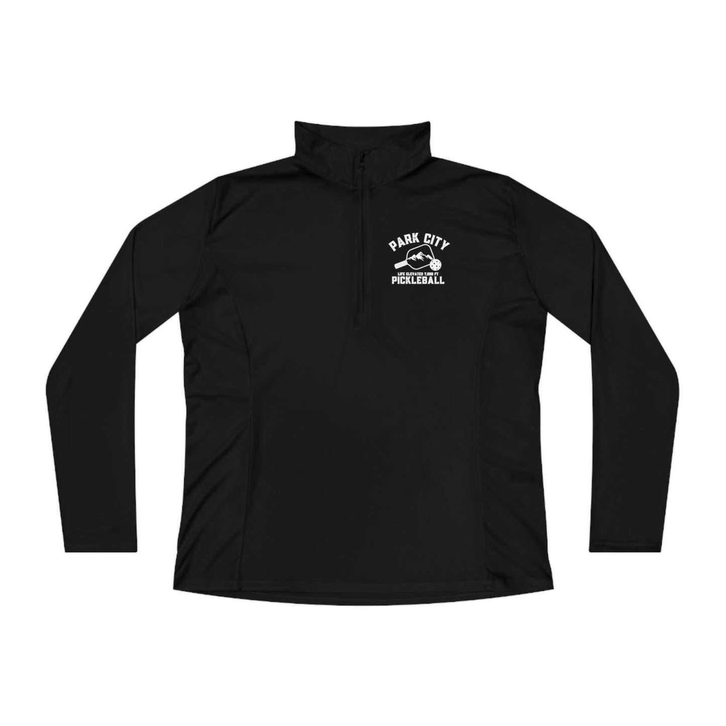 Park City Utah Pickleball - Ladies Moisture Wicking Quarter-Zip  -Can customize back