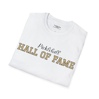Pickleball Hall of Fame - Unisex Softstyle T-Shirt (customize with Hall of Fame name, or leave blank )