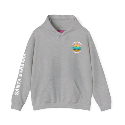 Dawn Patrol Hoodie (same logo front & back) - Santa Barbara sleeve