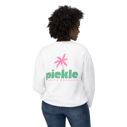 PICKLE Palm Tree (Pink Green)- Santa Barbara (or your city) Lightweight Crew - Garment Dyed