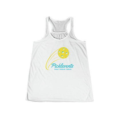 PICKLEVENTS Women's Black Flowy Racerback Tank