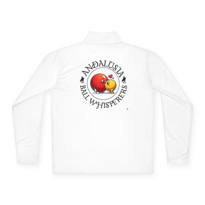 2 sided -Andalusia Ball Whisperer’s Men’s Unisex Quarter-Zip SPF 40 Moisture Wicking