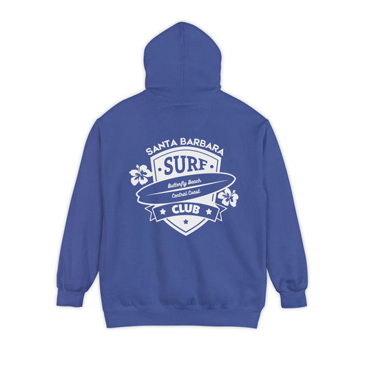 SURF CLUB UNISEX Garment Dyed HOODIE - Santa Barbara Butterfly Beach or customize your own beach