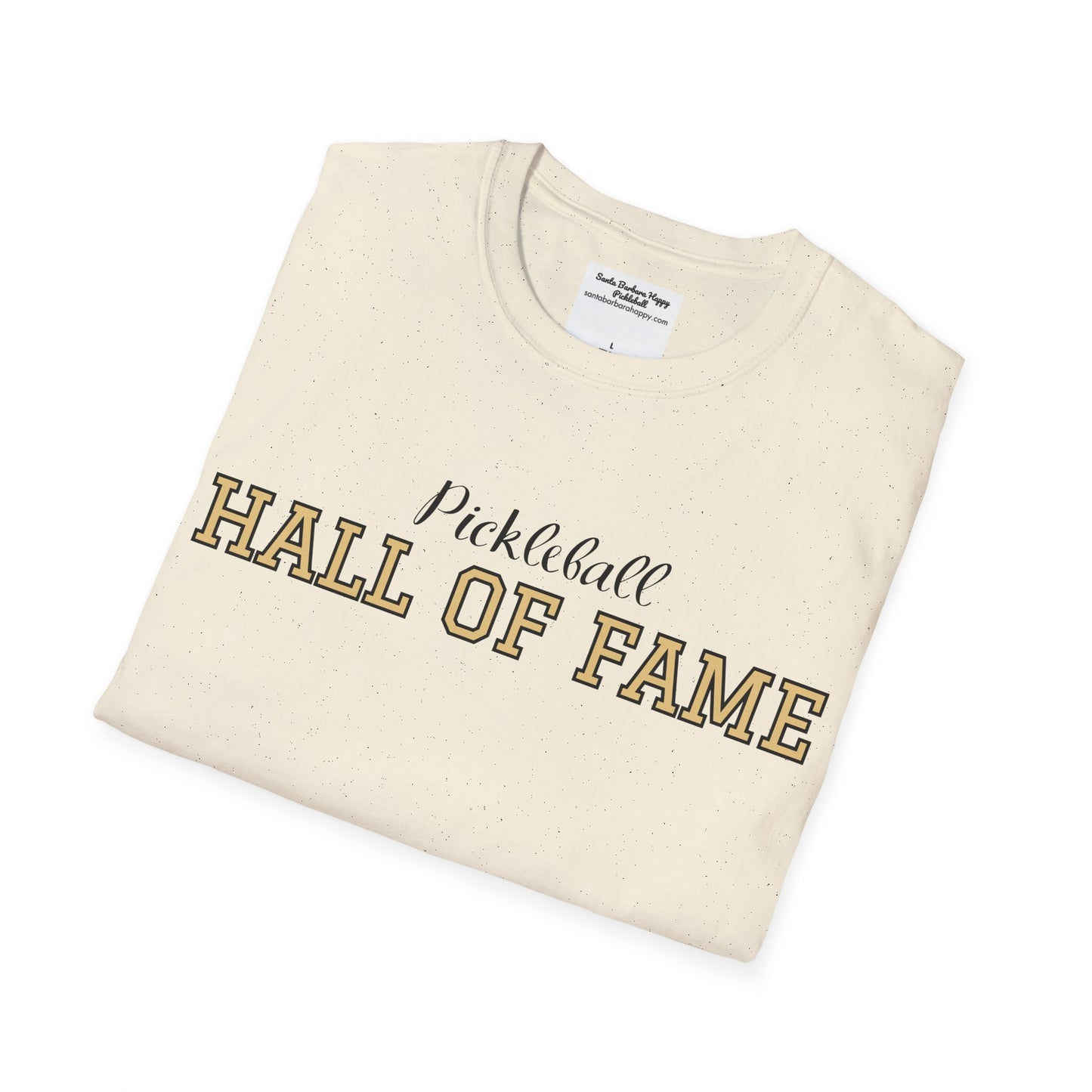 Pickleball Hall of Fame - Unisex Softstyle T-Shirt (customize with Hall of Fame name, or leave blank )