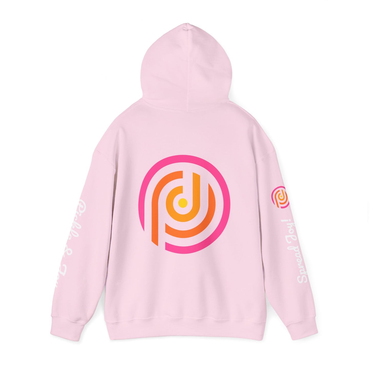 Pink Retro  Hoodie - customize sleeves.  Can add your own logo, and name 3 sides words