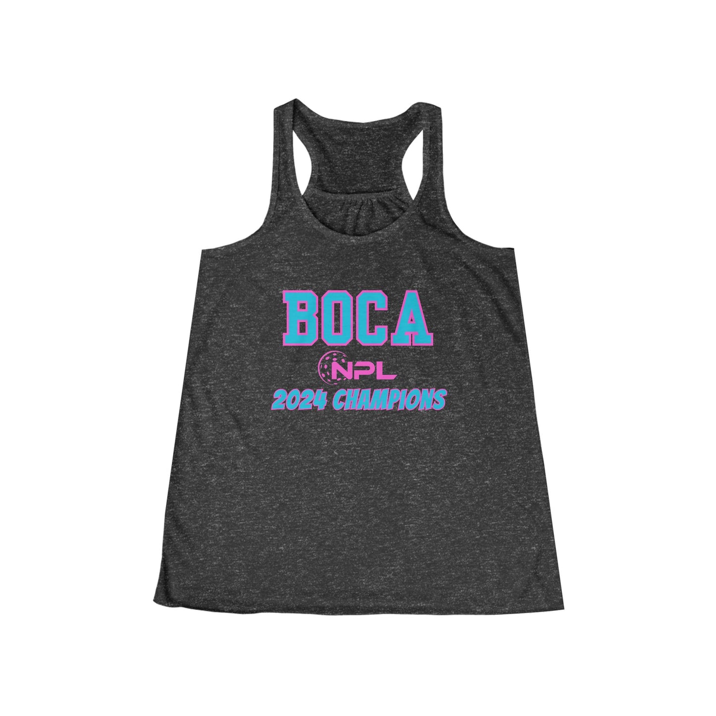 BOCA NPL ‘24 Championship - Bella Canvas Women's Flowy Racerback Tank - player’s names back