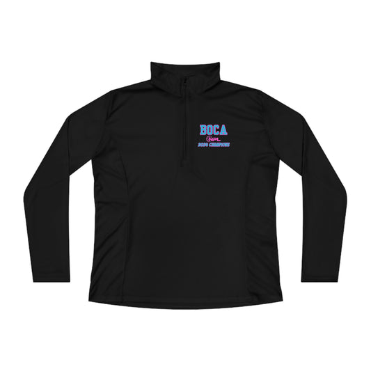 BOCA NPL ‘24 Champions - SPF 40/Ladies Quarter-Zip - Player’s names on back