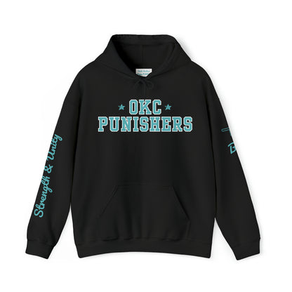 OKC Punishers Hoodie w/ Stars Turquoise Letters - add name sleeve or back