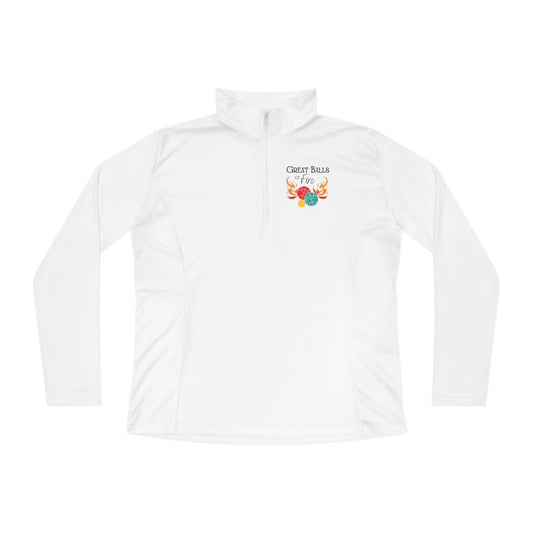 Great Balls of Fire Ladies SPF 40 -Quarter-Zip - can add name to back